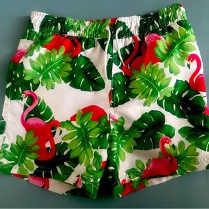 Janie&Jack Boys Swimsuit Trunks Flamingo Tropical Multicolor Size 8 Kids